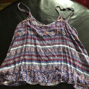 Flowy open back tribal printed tank top